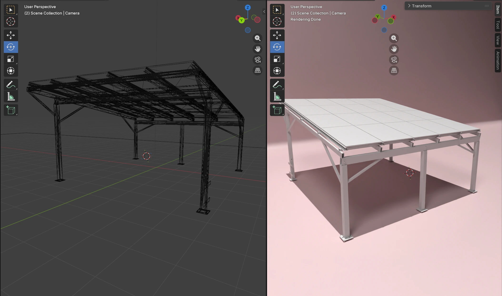 déclaration préalable carport Bordeaux – rendu 3D d'un carport acier sur mesure